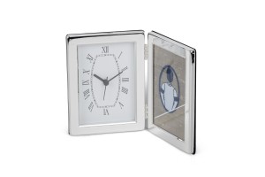 Silver Plated Frame with Clock